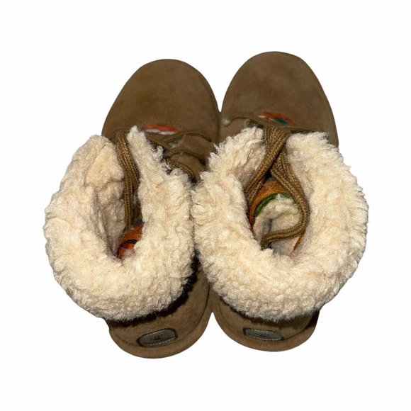 BearPaw Marie Brown Leather Suede Wool Sheepskin Girl's 3 - Picture 9 of 11